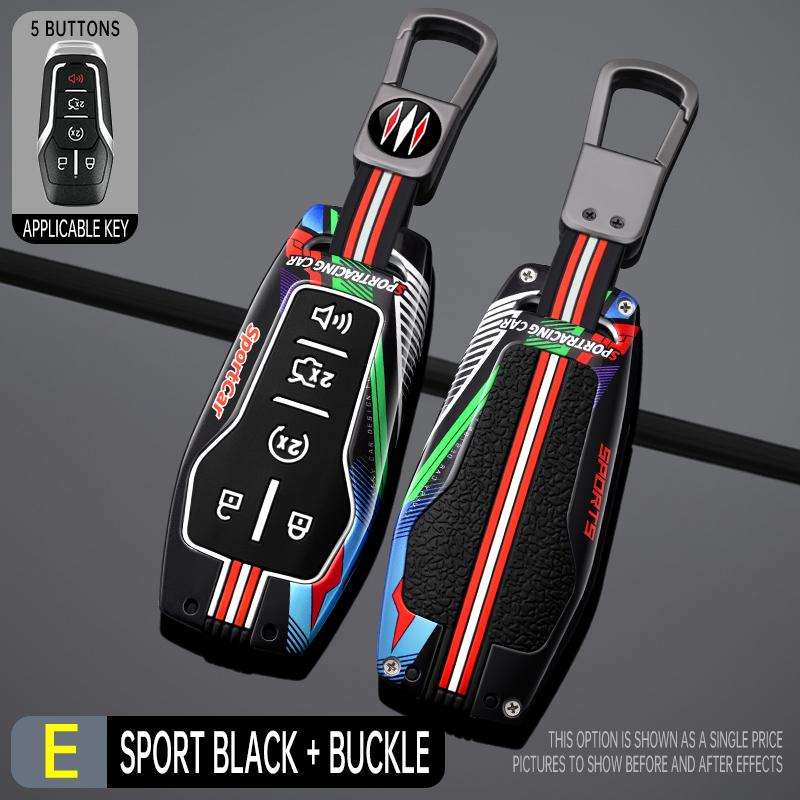Interior Mouldings Zinc Alloy Car Key Case Cover Shell For Ford Fusion Mondeo Mustang F-150 Explorer Edge 2015 2016 2017 2018 Pr