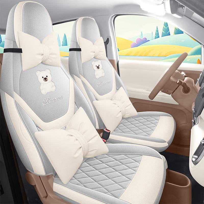 Breathable Cotton-Linen Car Seat Covers for 2026 Hongguang Mini (4-Door)
