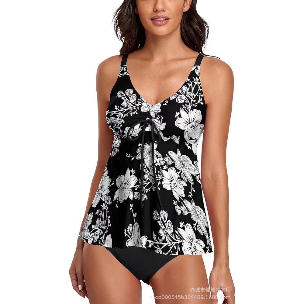 Women's Plus Size Swimsuit Digital Printing Fancy Split Fashion Swimsuit Sexy Beachwear