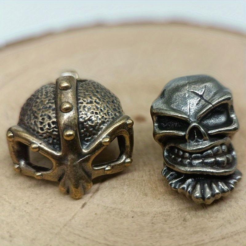 Warrior Skull Brass Knife Bead DIY Woven Bracelet Lanyard Keychain Pendant Accessories Hangings Charms