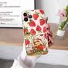 Девочка Розовый Клубничный S-Бисквитный Торт Для IPhone 17 16 15 14 13 12 11 Pro Max Plus Прозрачный Мягкий ТПУ Чехол для Телефона