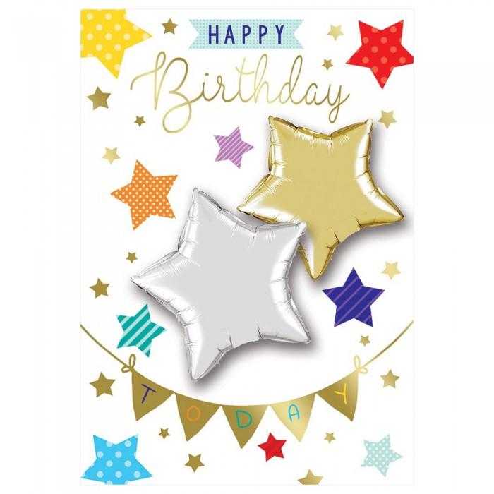 Sensations Stars Happy Birthday Foil Balloon (Pack of 2)
