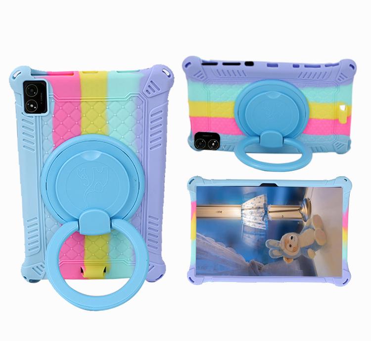 Rotatable Leather-Texture Silicone Case for Teclast T40 5G Tablet, Anti-Drop Protection