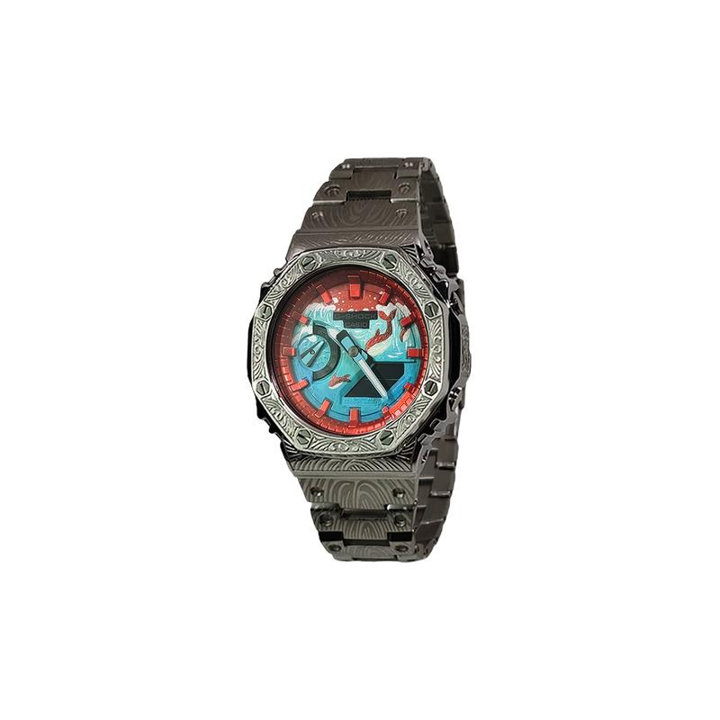 Casio Кастомизированные часы модифицированная серия GA2100 серия Farm Oak GA-2100-1A1-модифицированная-Чжухай Песня Кита·Чичен Кварц St GA-2100-1A1