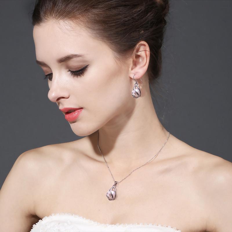 seniko Серебряное ожерелье из пресноводного жемчуга с геометрической клеткой для женщин