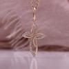 Fashion Crucifix Necklace Rose Gold Color Micro-setting Process Hollow Simplicity Chain Necklace