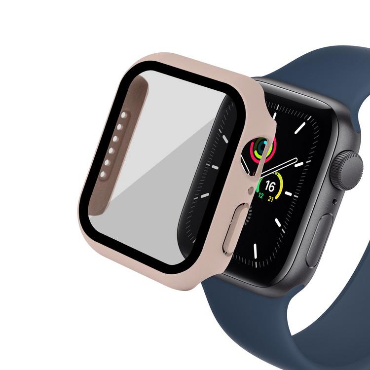 Стекло + чехол для Apple Watch, чехол серии 44/40/41/45/42/38 мм, аксессуар для iWatch, защитная пленка для экрана Apple watch 8 7 6 SE 5 3