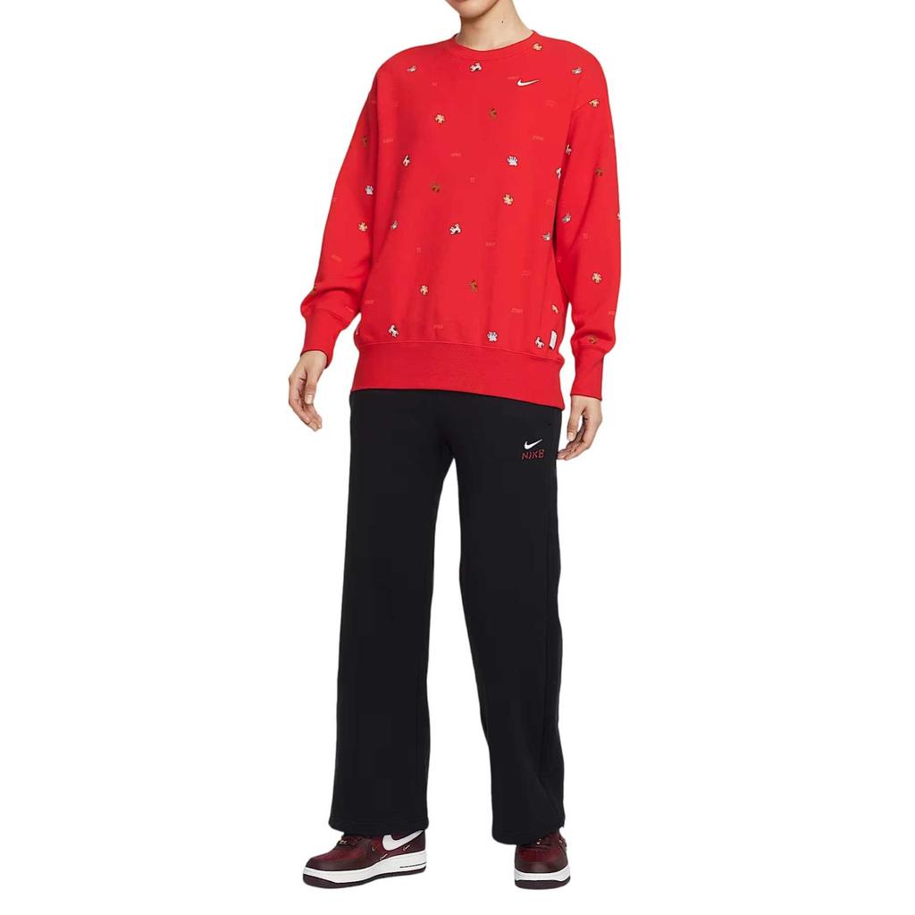 Nike Спортивная одежда Год Лошади Лимитированная серия Свободный крой Свитшот с принтом по всей поверхности Женский свитшот IQ3825657