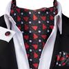 Christmas Mens Red Black Green Cravat Tie Set Silk Ascot Tie Bow Tie Event Set