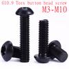 5~50pcs M3 M4 M5 M6 M8  Black Torx Button Head Screw Grade 10.9 Steel Six Lobe Torx Pan Round Head Bolt Length 4mm~40mm