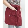 Tablier de serveur - Gaia - Rouge - 2 poches - Gaze de coton - 45 x 80 cm