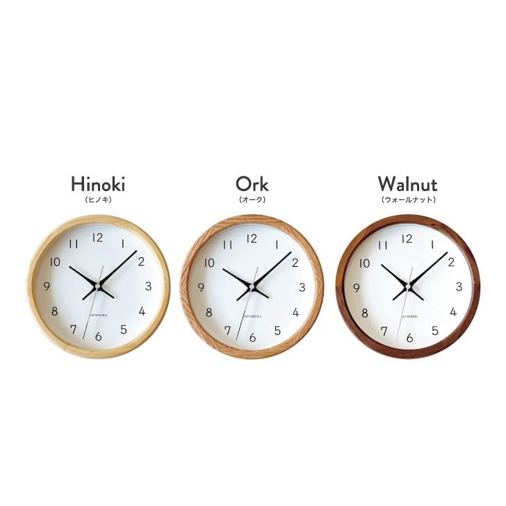 KATOMOKU Muku Clock 13 Oak Wall Clock Continuous Second Hand km-130OARC 220mm (Radio Clock)