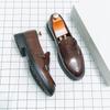 Классические мужские лоферы в британском стиле, коричневые, для офиса, деловая обувь, противоскользящие, мужские туфли с низким верхом, высокое качество, новые стили