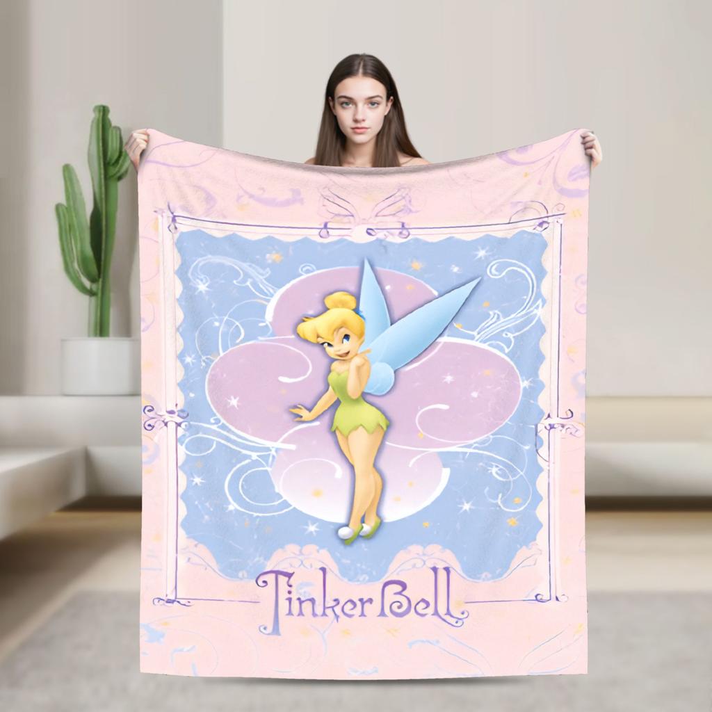 Tinker Bells Flannel Blankets Winter Soft Warm Bedding Throws for Girls Boys Living Room Graphic Bedspread Sofa Bed Cover