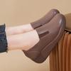 Women Platform Loafers Black Casual Leather Shoes Lady Thick Sole Height Increase Shake Shoes