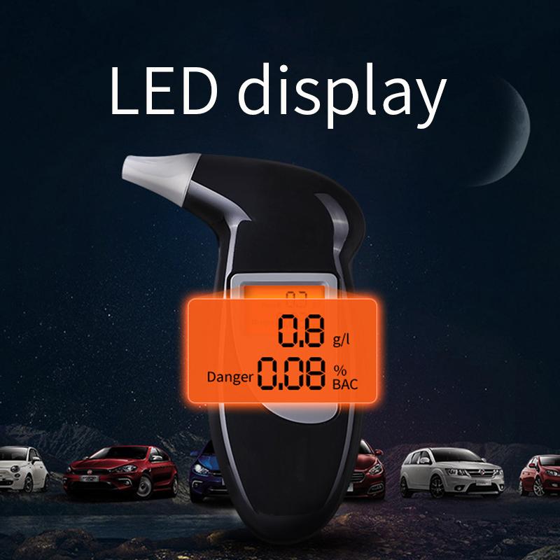 Профессиональный тестер алкоголя в выдыхаемом воздухе, алкотестер-анализатор, детектор, тестовый брелок, алкотестер, устройство для алкотестера, светодиодный дисплей