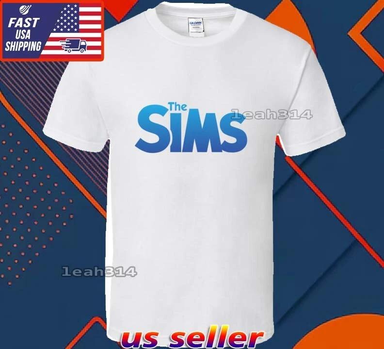 Новая Футболка The Sims Логотип Футболка Смешная Американская США Унисекс Размер S-5XL