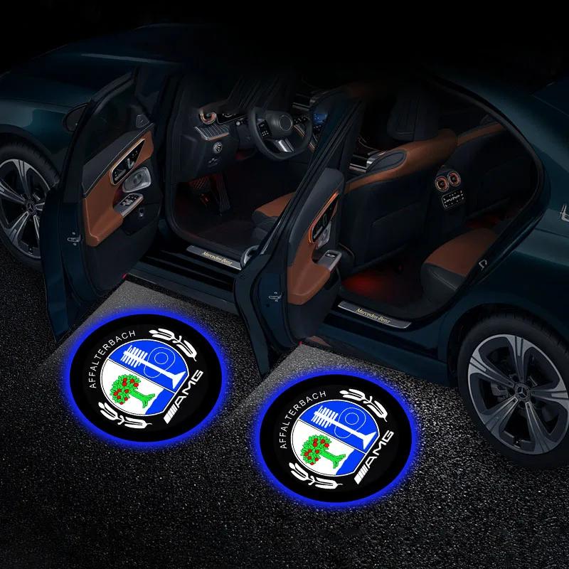 AABII1 Car Door Wireless Welcome Light LED HD Projector Lamp Decoration Stickers For Mercedes Benz AMG W204 W213 W205 W211 W212 W176