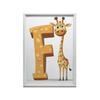 Плакат Жираф и Буква F Плакат Жираф и Буква F, 30x40 см, Рама Деревянная Светлый Дуб, Матовая Бумага 230 г/м²