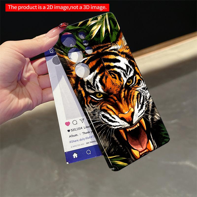 2DFlat Samsung phone case Roaring Tiger in Jungle Leaves Applicable to Galaxy S23 S24 S25ULTRA S26 A12 A14 A15 A16 A54 A55