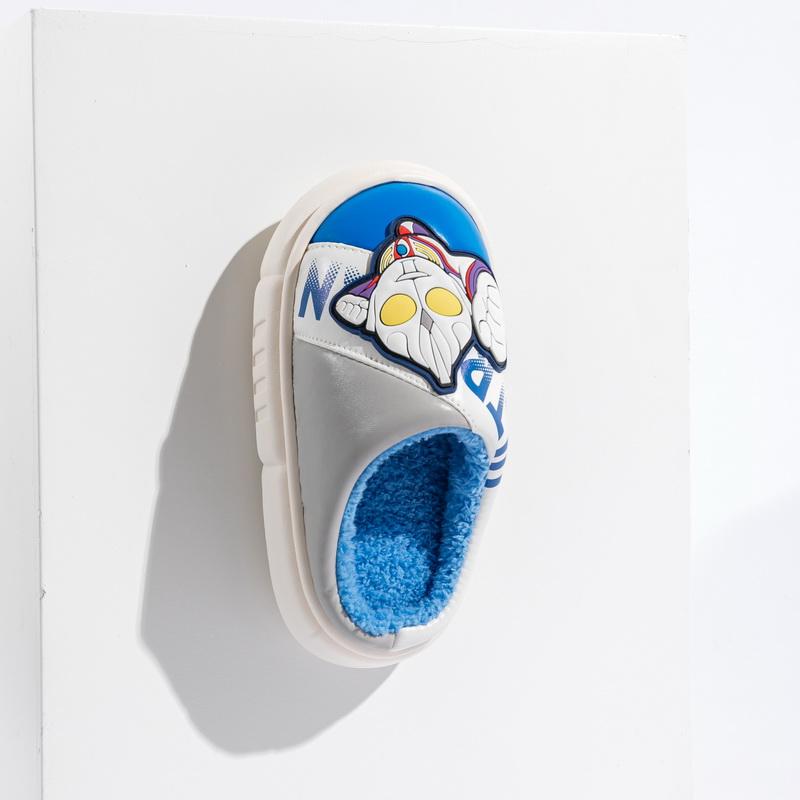 2024 Детские хлопковые тапочки Милые тапочки с героями мультфильмов для мальчиков и девочек Осенне-зимние семейные домашние тапочки для малышей на платформе
