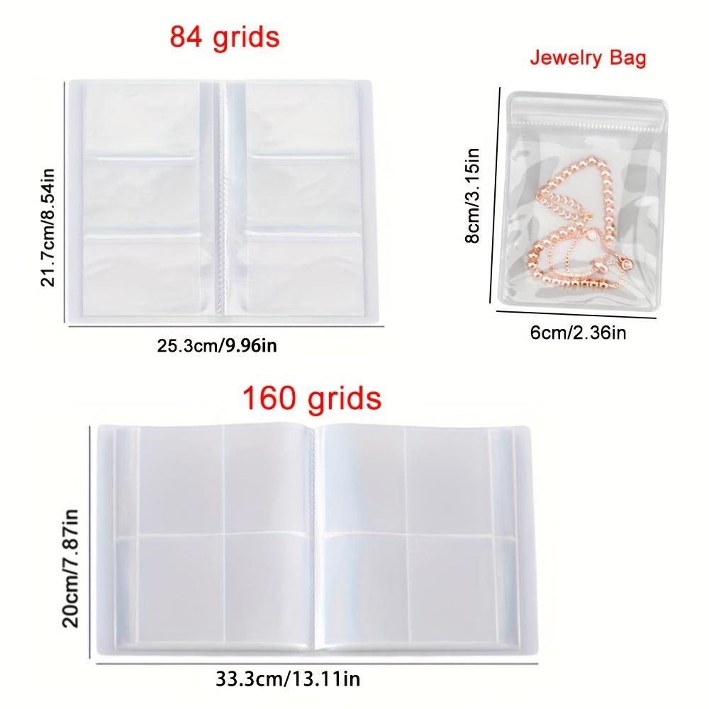 Portable Jewelry Organizer Album with Transparent Pockets-Organizer for Earrings,Rings,Necklaces-Anti-Oxidation Zipper Seal Bag.