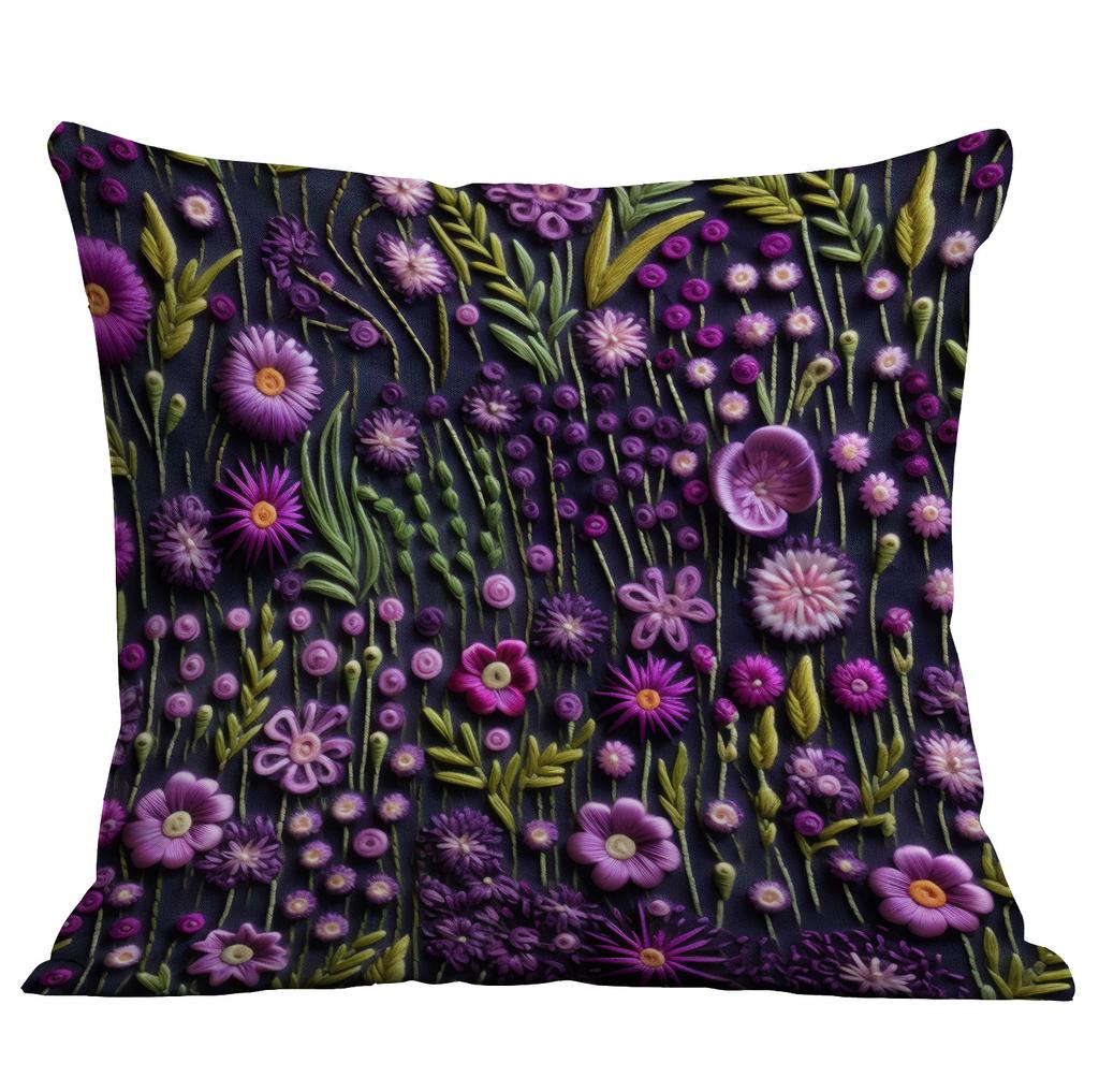 Новая имитация вышитой цветочной наволочки из короткого вельвета с двусторонней печатью, наволочка для домашней диванной подушки