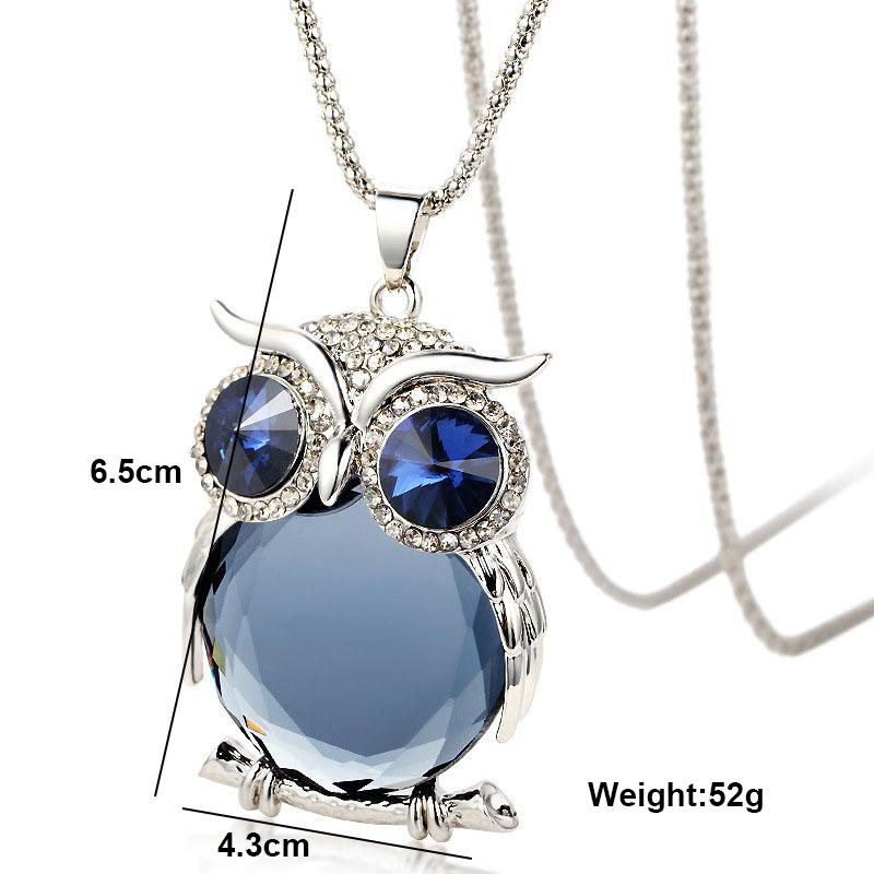 Новое винтажное длинное ожерелье с подвеской в виде совы для женщин 2025 года, модное ожерелье с кристаллами и цепочкой для свитера, колье, женское ювелирное ожерелье, подарки