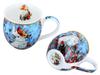 Kubek Porcelanowy Beczka Z Przykrywką Papuga Kakadu Do Kawy Herbaty