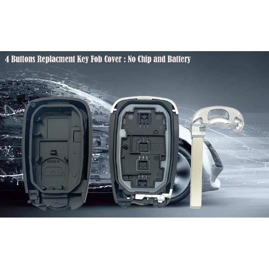 Replacement Key Fob Case Shell fit for Chevy Equinox 2018- Sonic 2017- Spark 2016- Keyless Entry Key Fob Cover