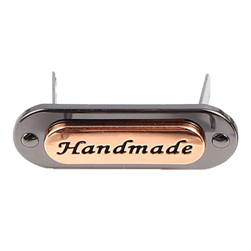 3 Sets Decorative Tags Garment Buckles Handmade Letters Labels Metal Purse Rectangle For Jeans Bags