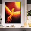 Рамка из цельного дерева Абстрактная картина маслом Феникс Холст Картина Стена Красивая современная благородная птица Художественный принт Плакат Гостиная Домашний декор
