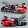 New 1:32 GTR R34 Low Lying Sports Car Alloy Die-cast Toy Car Metal Toy Car Model Sound and Light Pull Back Collection Children's Toy Gift