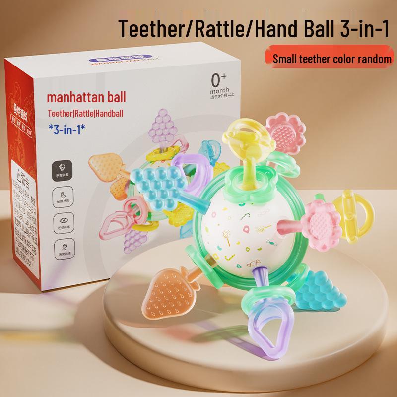 Развивающая погремушка-прорезыватель для младенцев 0-6 месяцев