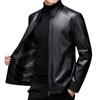 Autumn and Winter New Men's Leather Jacket Business Casual Stand-up Collar Fleece Thickened Leather Jacket Men's Jacket Plus Size