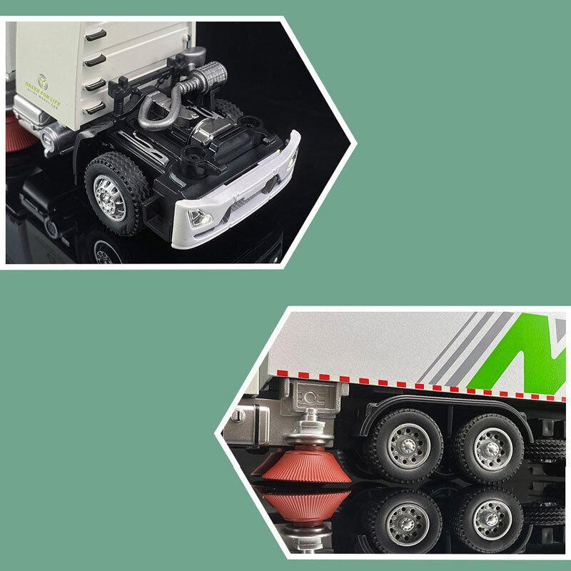 1/32 масштаб, мусоровоз, игрушки со звуком и светом для мальчиков, модель грузовика для переработки, литой автомобиль, игрушечные машинки, детский подарок