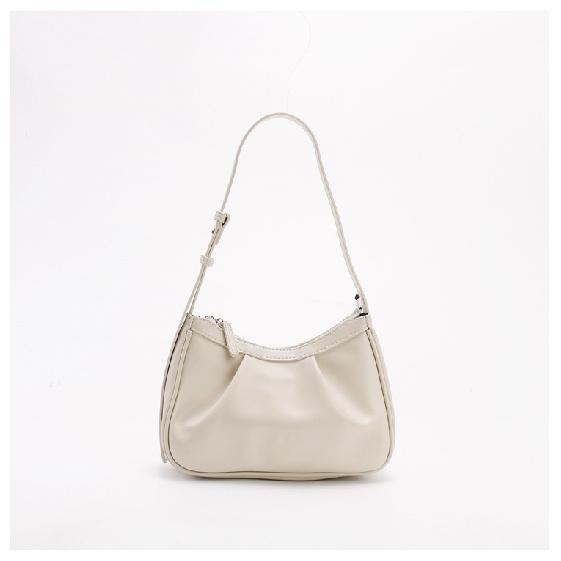 Нежный стиль Простая однотонная сумка подмышку Корейская Высококлассная Свежая Сумка-облако на одно плечо Универсальная плиссированная сумка для женщин