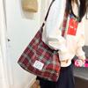Клетчатая большая сумка через плечо женская зимняя новая корейская студенческая повседневная универсальная сумка через плечо для женщин сумка для покупок