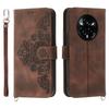 For Realme 14 Pro 5G Case Flower Pattern PU Leather Wallet Phone Cover with Strap