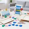 8pcs/set Wooden Picture Frame Set Unfinished DIY Photo Frame with Stickers Painting Tools Color Rhinestone Stickers for Kid