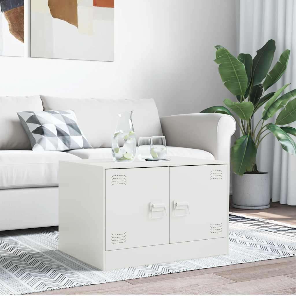 White Coffee Table 67 x 50 x 44 cm Steel