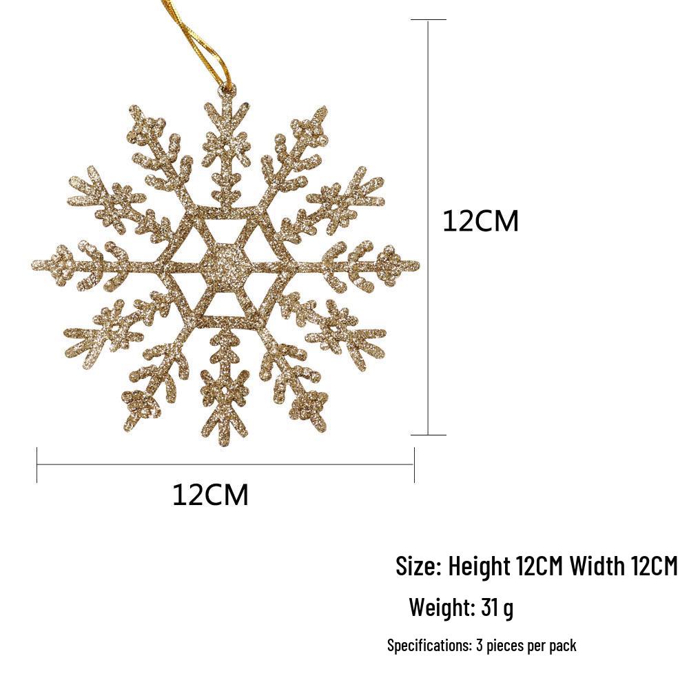Glitter Snowflake Christmas Ornaments - 12cm Hanging Tree Decorations.