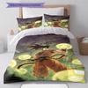 Son Goku Pattern Bedding Quilt Set Quilt Cover Pillowcase Home Birthday Gift(1 * duvet cover + 2 * pillowcase, without core)