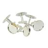 6 Pieces Round Cuff Links Settings Base for DIY Cabochon Jewelry Silver