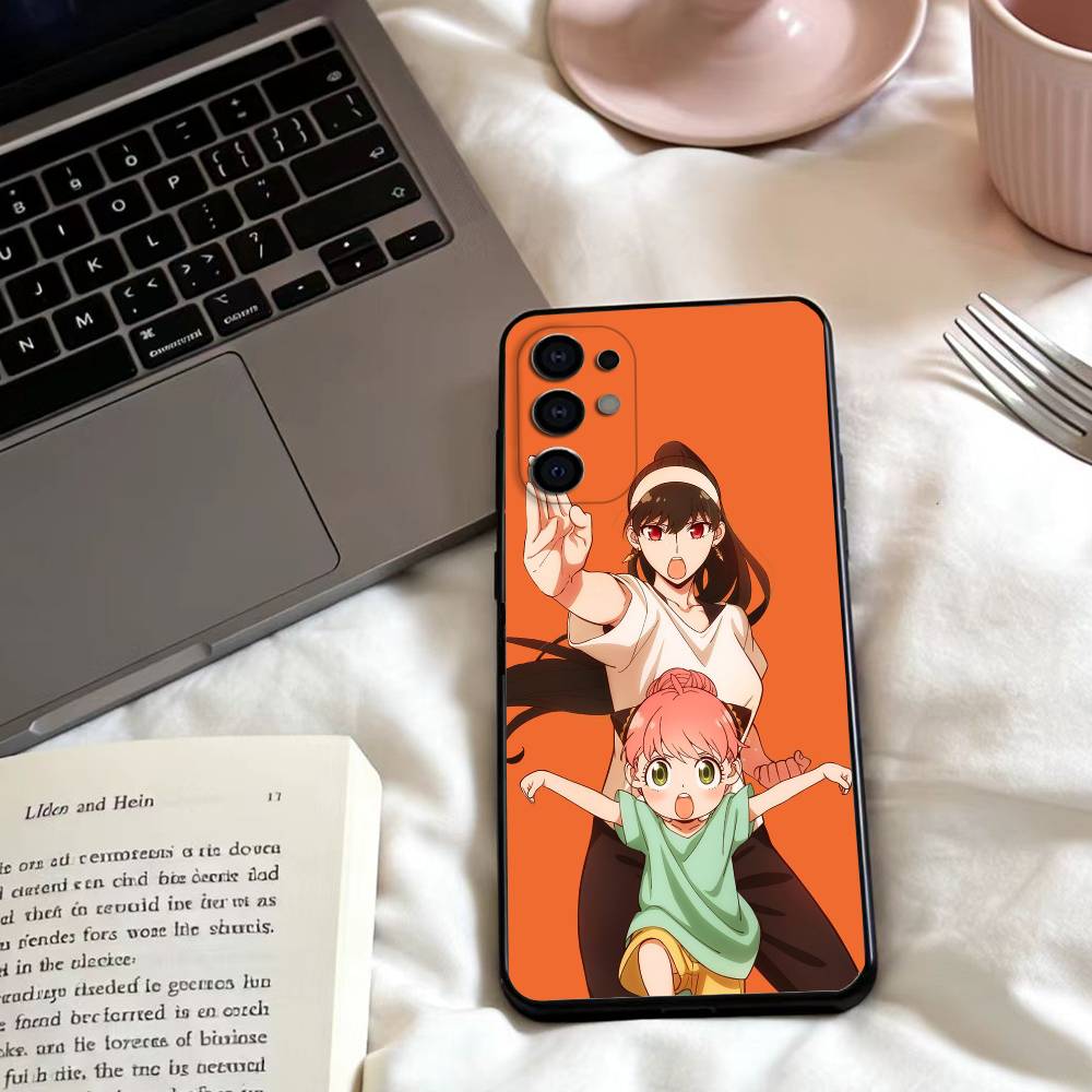 Чехол для телефона Аниме S-Spy X F-Family для Samsung S25,24,23,22,30,21,10,9,Ultra,Plus,Lite,FE,4,5 G Мягкий черный чехол