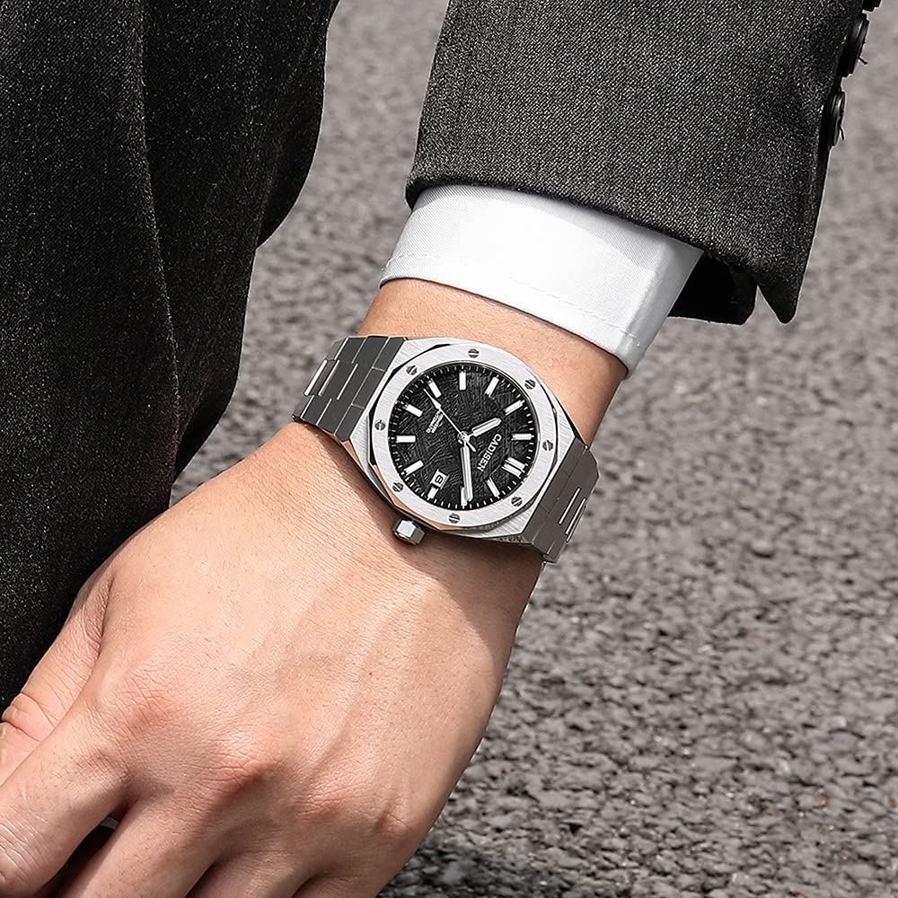 Cadisen Made In MIYOTA8215 Royal German Retro Water Resistant To 10 Mechanical Case Waterproof Hexagon Vintage Luxury Work Dress Stainless Steel