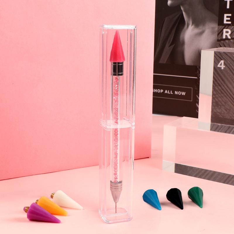 Алмазная вышивка, двойная головка, дрель, ручка, точечная ручка для рисования, ручка для дизайна ногтей, горный хрусталь, восковая ручка