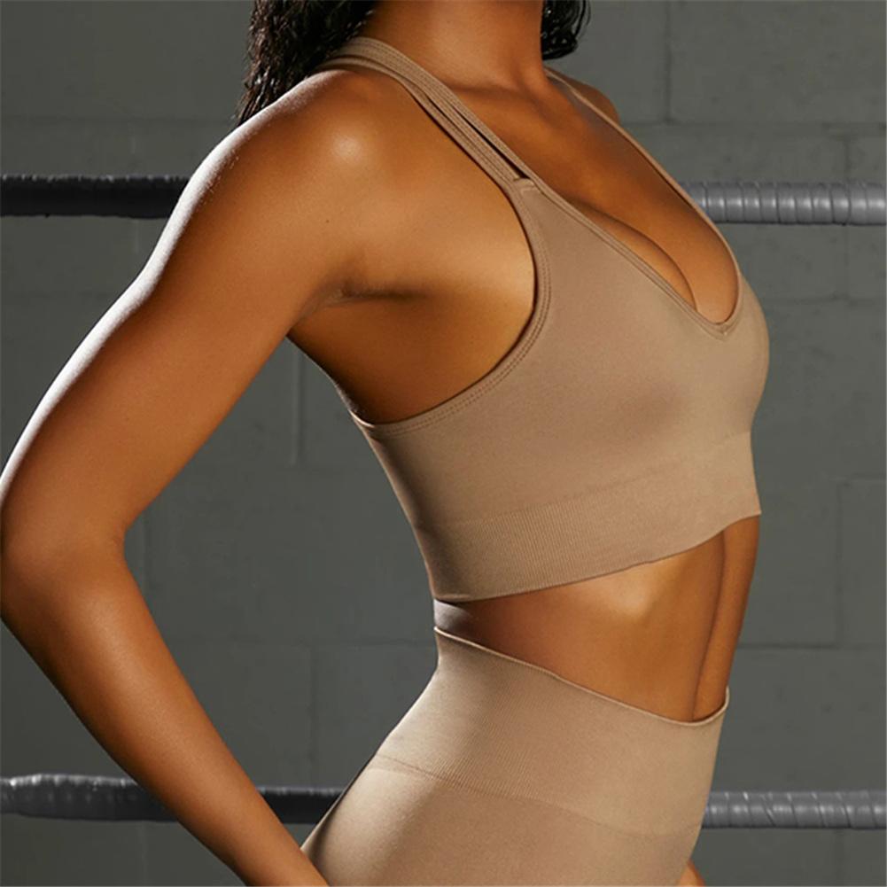 Женский топ для йоги, спортивный бюстгальтер для фитнеса, укороченная майка