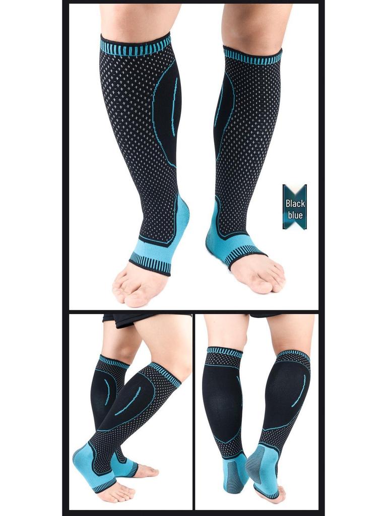 HT020 Breathable Compression Calf Sleeves: Extra Long Support for Basketball, Football, and Hiking