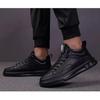 Men S Black Pu Leather Waterproof Casual Sports Sneakers